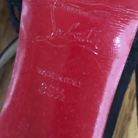 Christian Louboutin Black Suede Heels Sz 39 1/2 - Picture 7 of 9